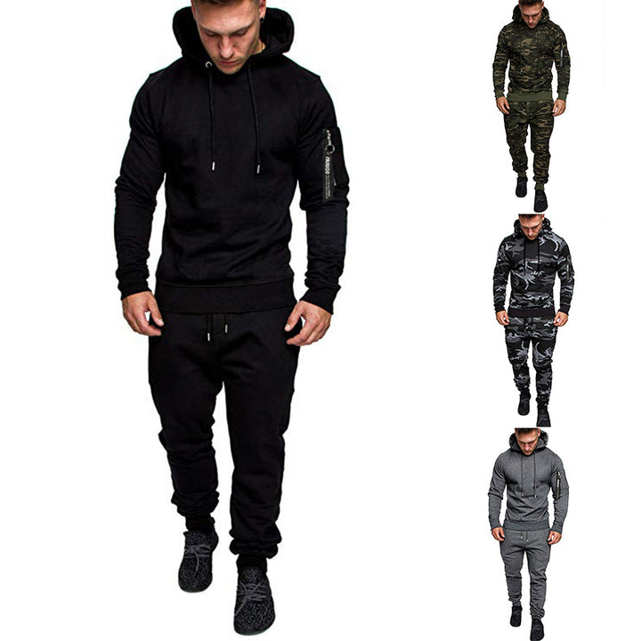 Herrer Athletic Fit Hoodie og Jogger Sæt Stilla