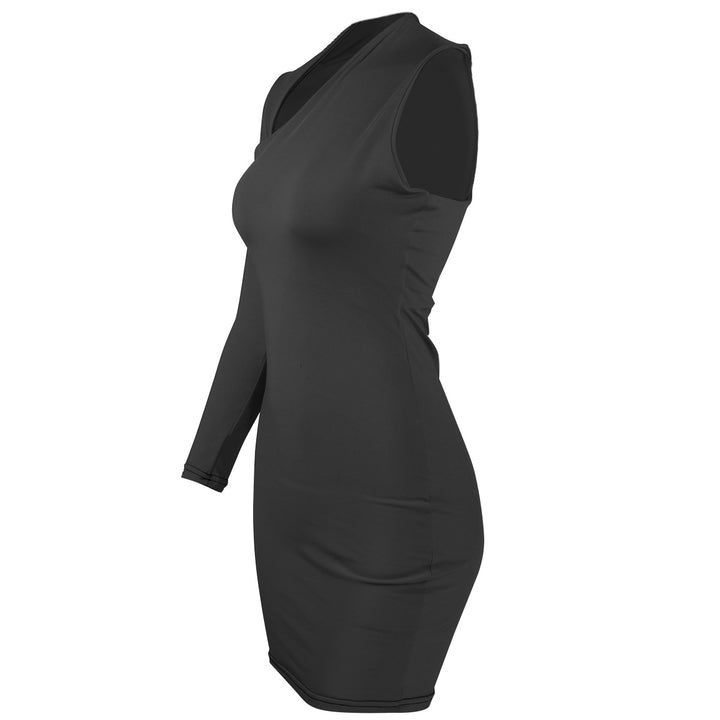 Dame elegant minikjole med asymmetrisk stropdesign og figursyet snit Stilla