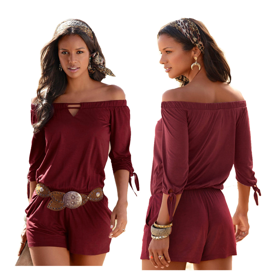 Dame Off-Shoulder Fritids Overall Stilla