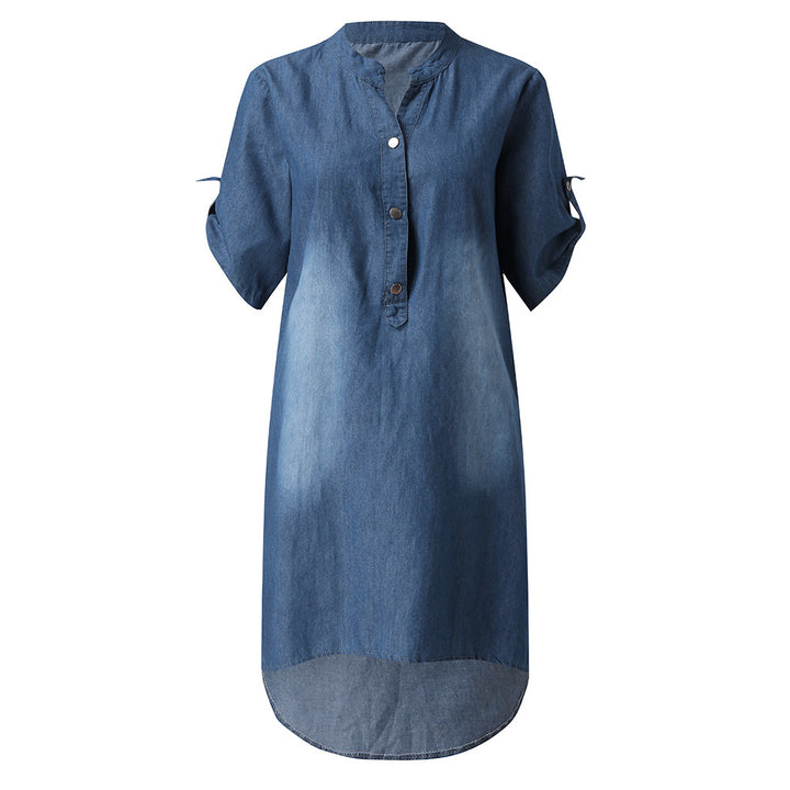 Femme Afslappet Denim Tunika Kjole Stilla