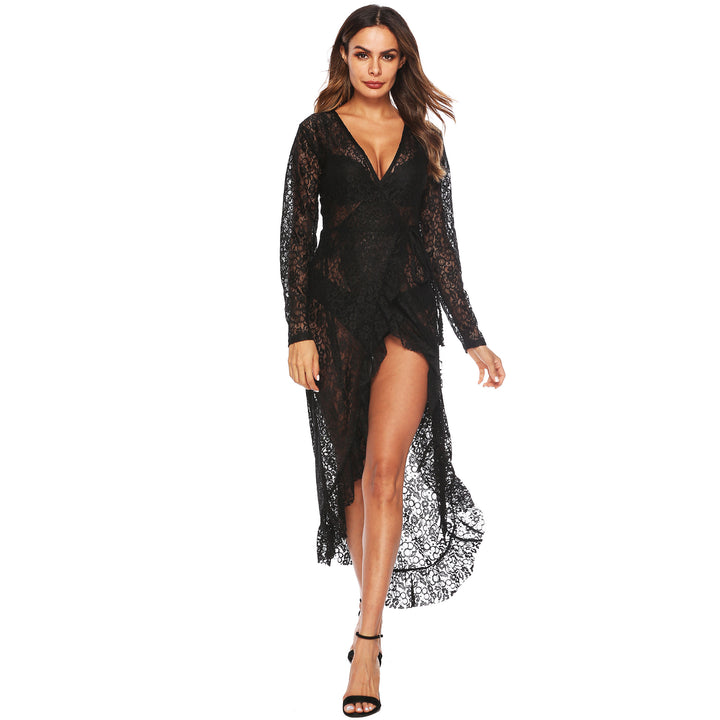 Femme Elegante Spids Maxi Cover-Up Kjole Stilla