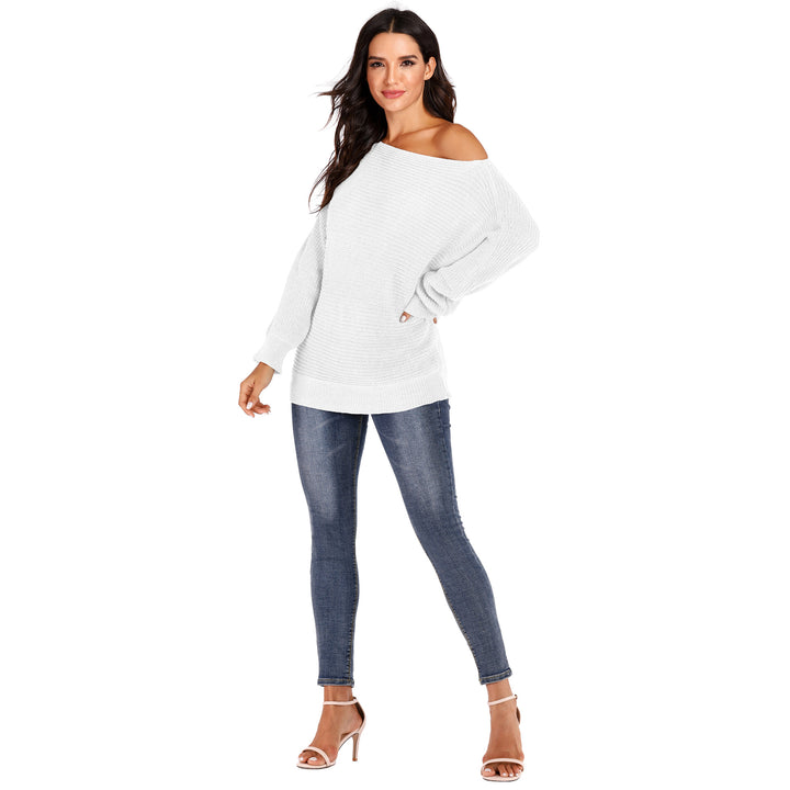 Damernas afslappede oversized sweater med åben skulder og struktureret masketype Stilla