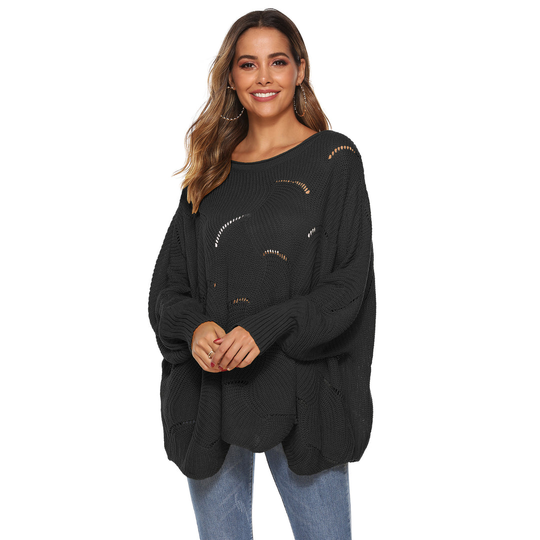 Dame luftig strikpullover med avantgarde grov strik og afslappet snit Stilla