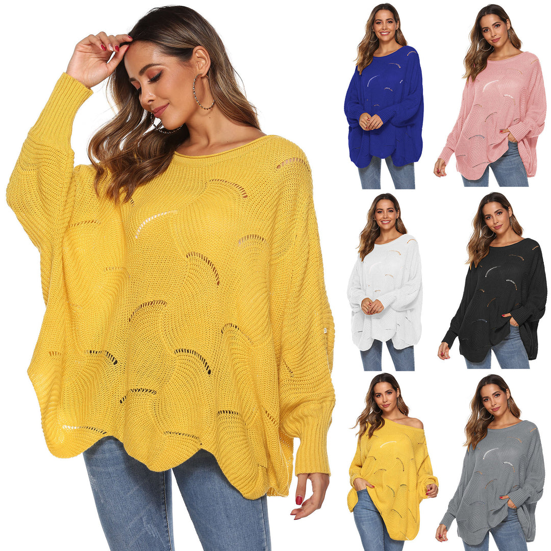 Dame luftig strikpullover med avantgarde grov strik og afslappet snit Stilla
