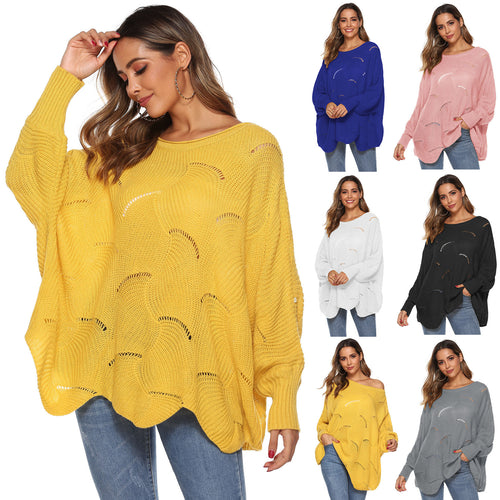 Dame luftig strikpullover med avantgarde grov strik og afslappet snit Stilla