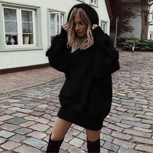 Dame Oversized Hætte-Sweatshirtkjole Stilla