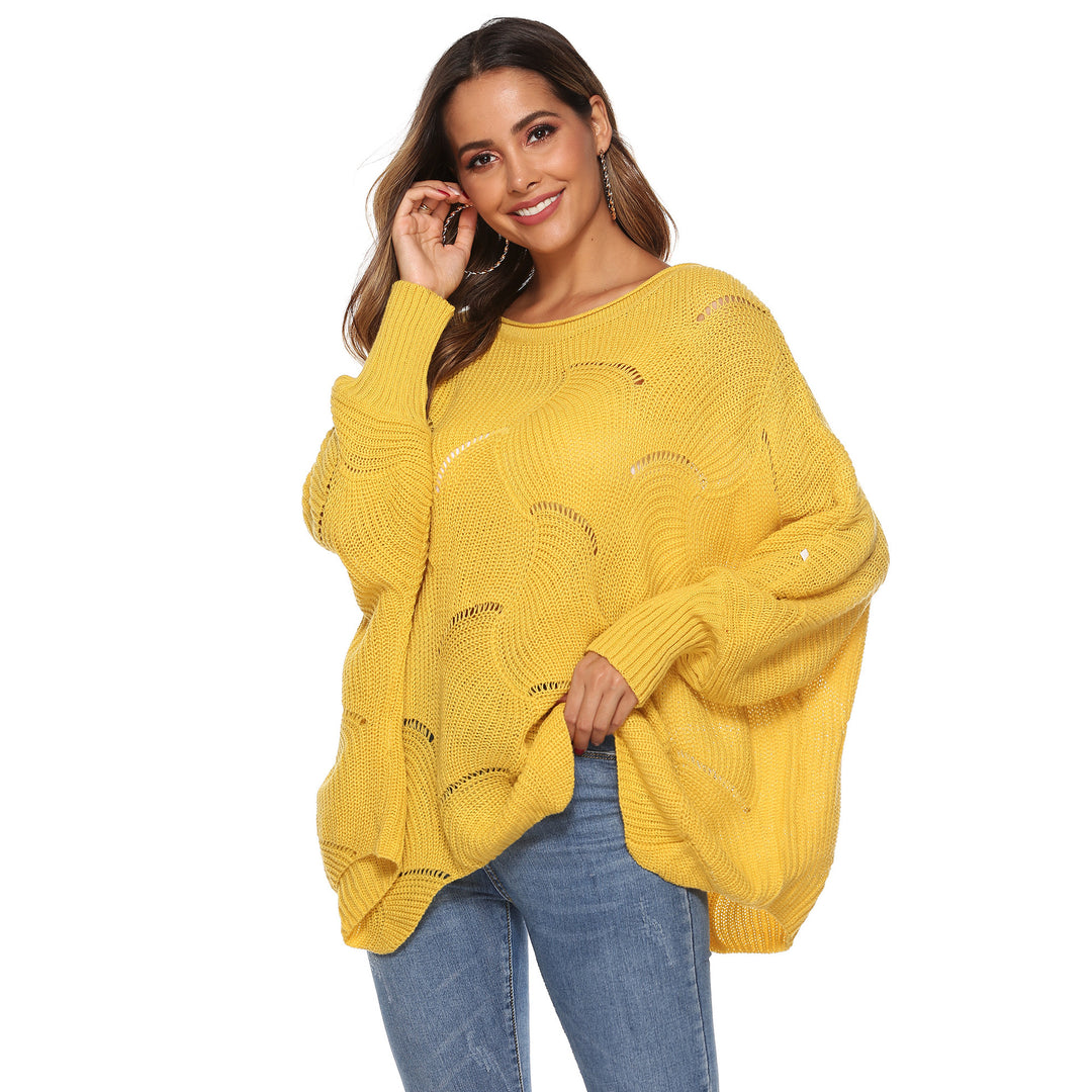 Dame luftig strikpullover med avantgarde grov strik og afslappet snit Stilla