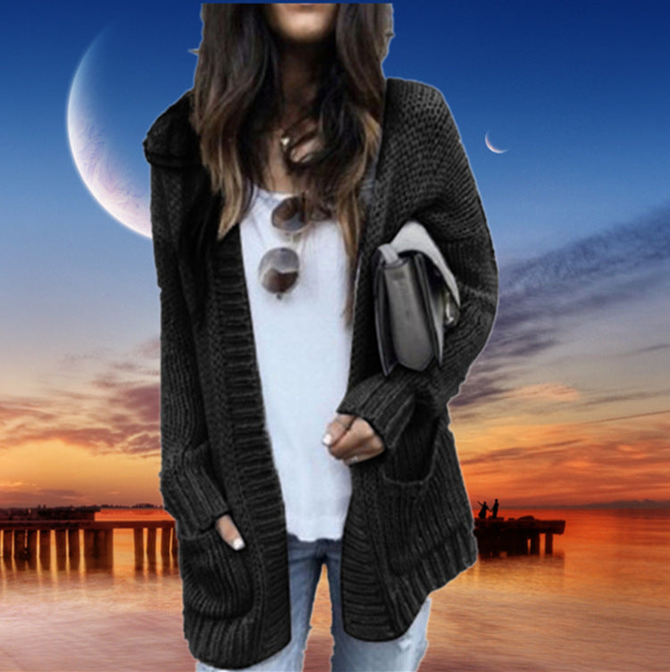 Kvinders Chunky Knit Cardigan Stilla