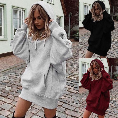 Dame Oversized Hætte-Sweatshirtkjole Stilla