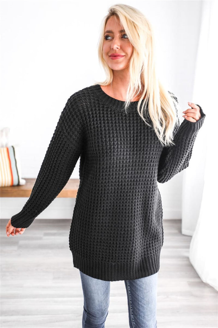 Dame Groft strikpullover i afslappet oversized stil med honningkcomstruktur Stilla
