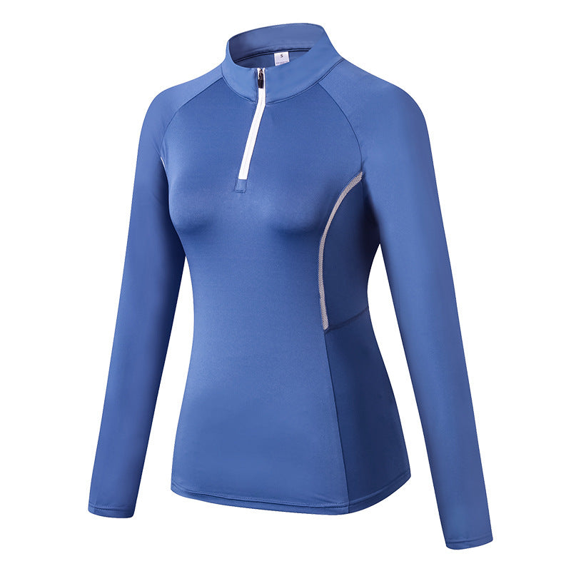 Dame Funktionslongsleeve med halvdelen lynlås og ergonomisk snit Stilla