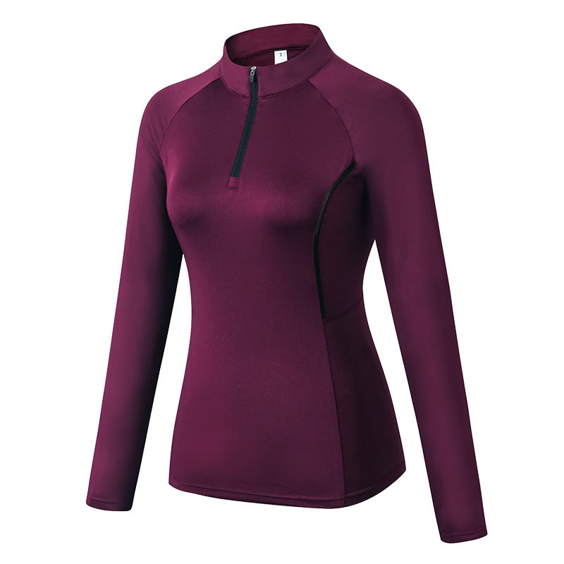 Dame Funktionslongsleeve med halvdelen lynlås og ergonomisk snit Stilla