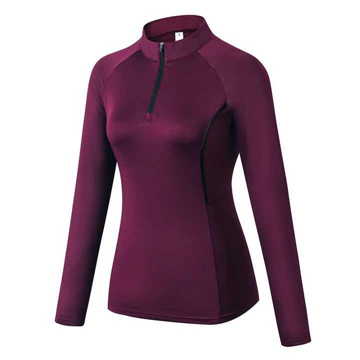 Dame Funktionslongsleeve med halvdelen lynlås og ergonomisk snit Stilla