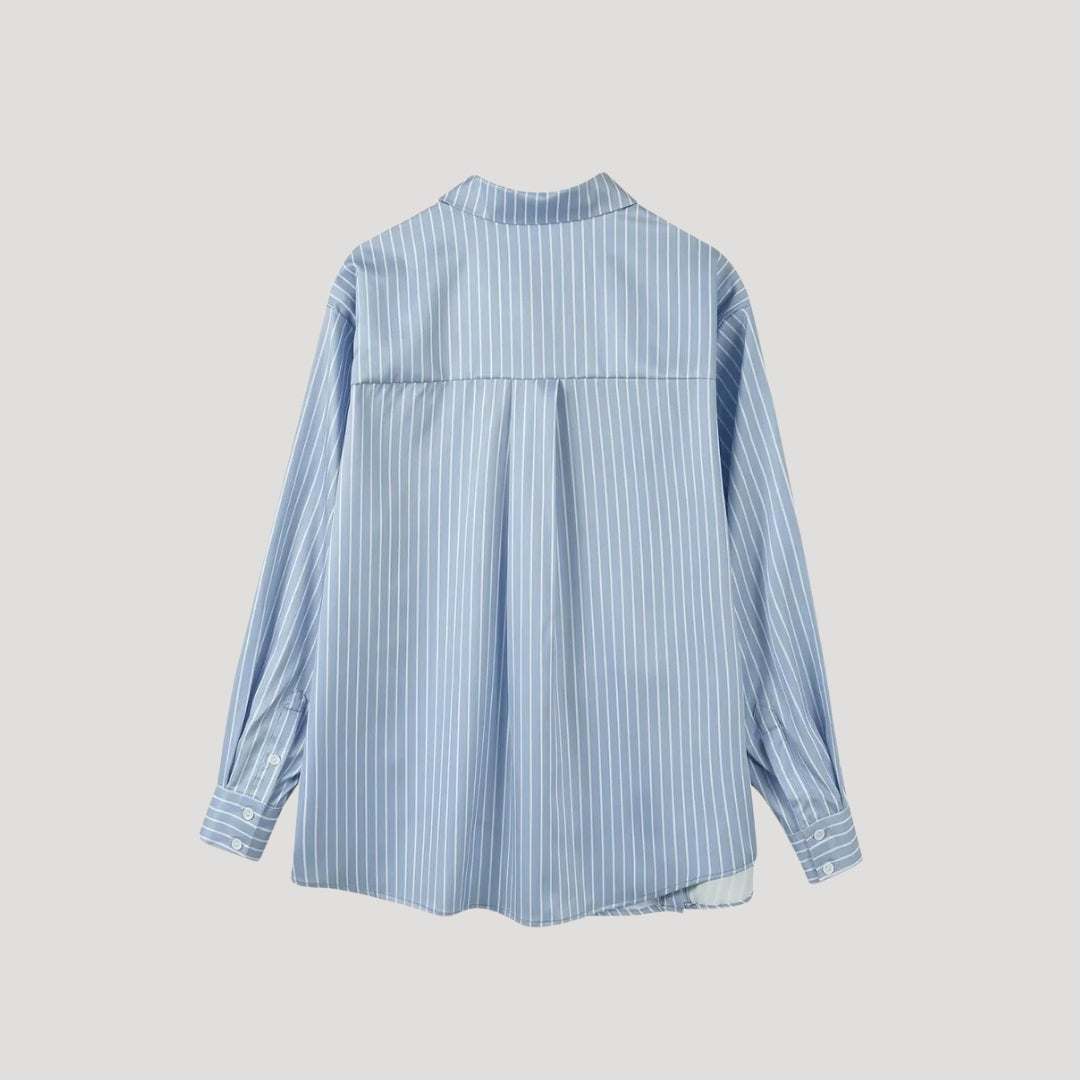 Stilla | Stribet Bluse Med Blomsterapplikering Lukninger