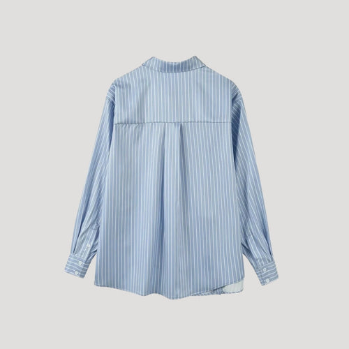 Stilla | Stribet Bluse Med Blomsterapplikering Lukninger