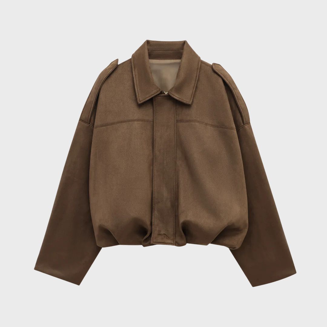 Stilla | Syntetisk Oversized Varm Læderjakke