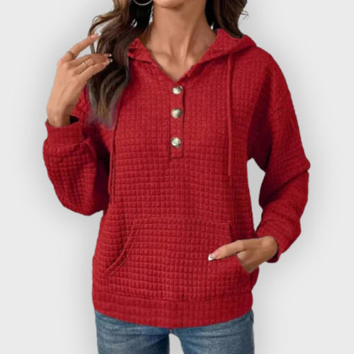Stilla | Hætte sweatshirt i quiltet stof