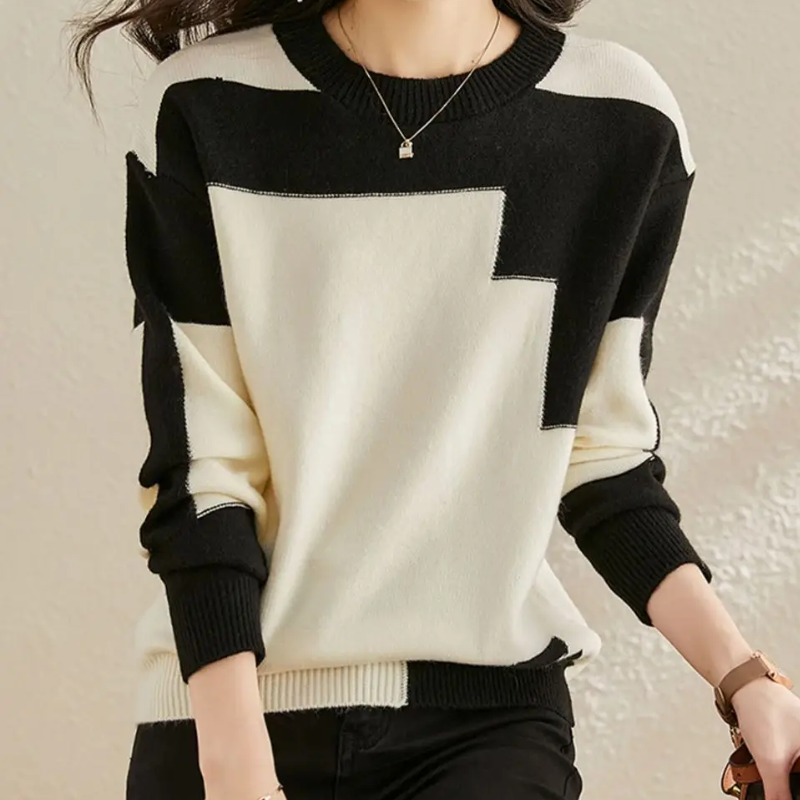 Stilla | Lækker Pullover Med Geometrisk Strikkemønster