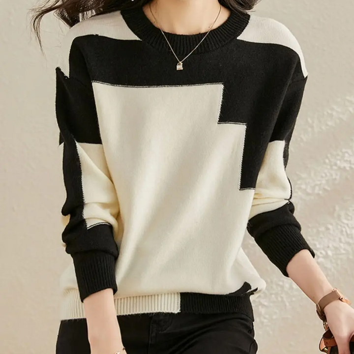 Stilla | Lækker Pullover Med Geometrisk Strikkemønster