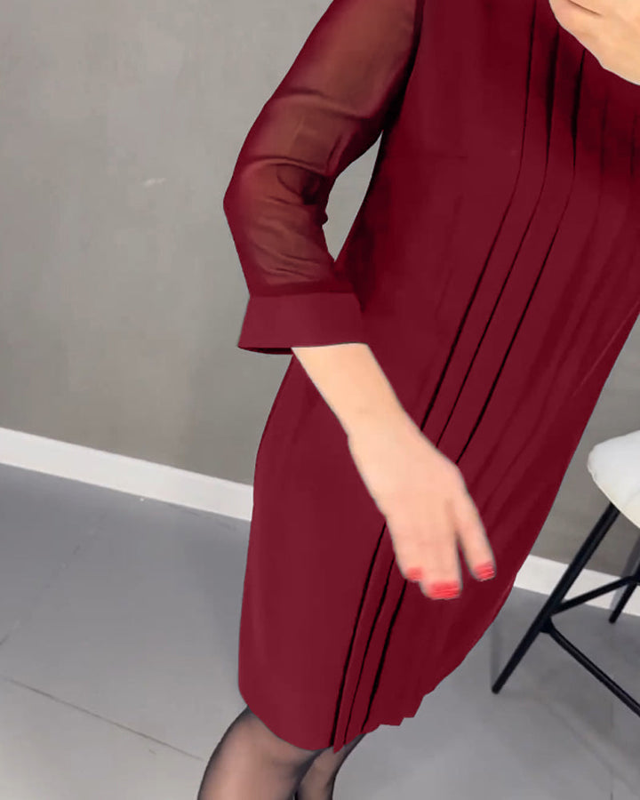 Stilla | Enkel Kjole Med Folds Og Mesh