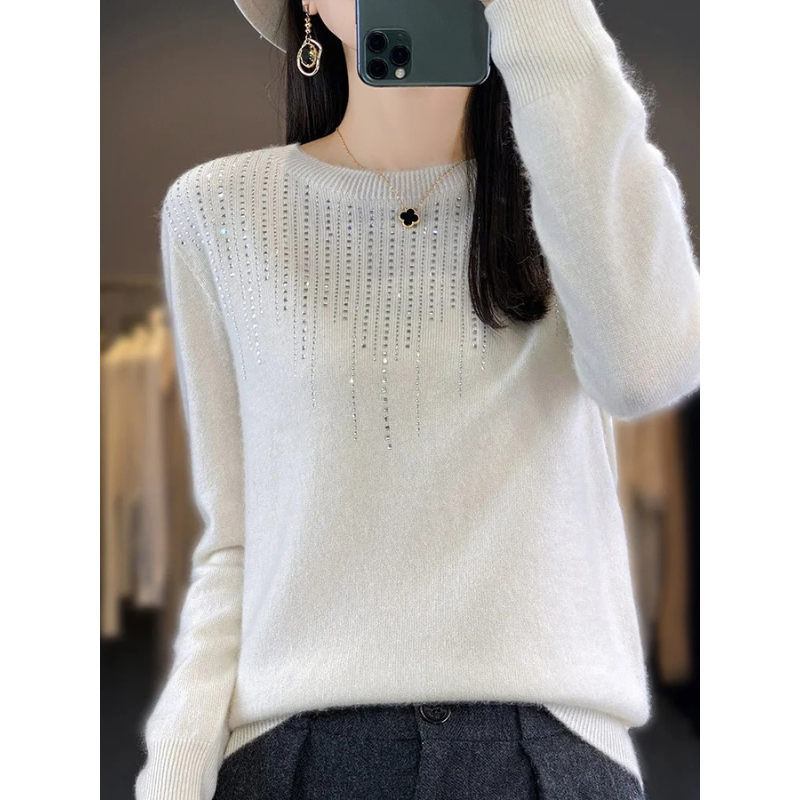 Stilla | Dame Pullover Af Blødt Strik Med Skinner Detaljer