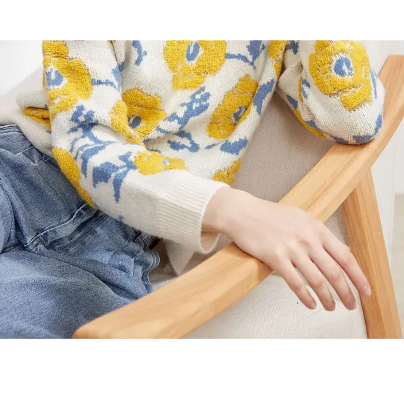 Stilla | Blomstret Strikpullover
