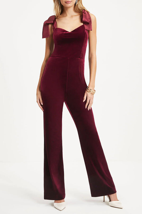 Stilla | Forkæl Mig Velvet Sweetheart Hals Skulder Bind Overall