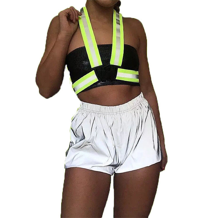 Dame refleks shorts med elastisk talje og smart design Stilla