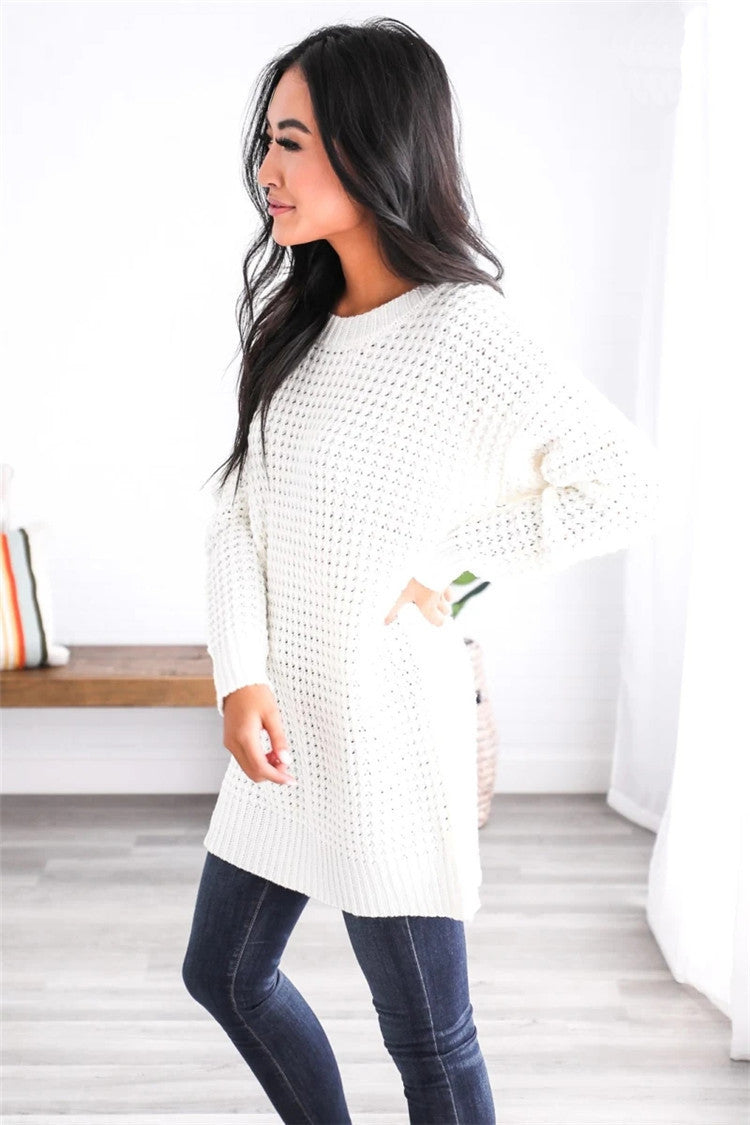 Dame Groft strikpullover i afslappet oversized stil med honningkcomstruktur Stilla
