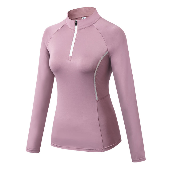 Dame Funktionslongsleeve med halvdelen lynlås og ergonomisk snit Stilla