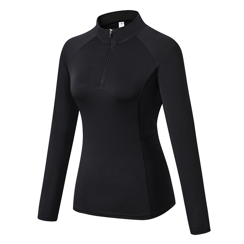 Dame Funktionslongsleeve med halvdelen lynlås og ergonomisk snit Stilla