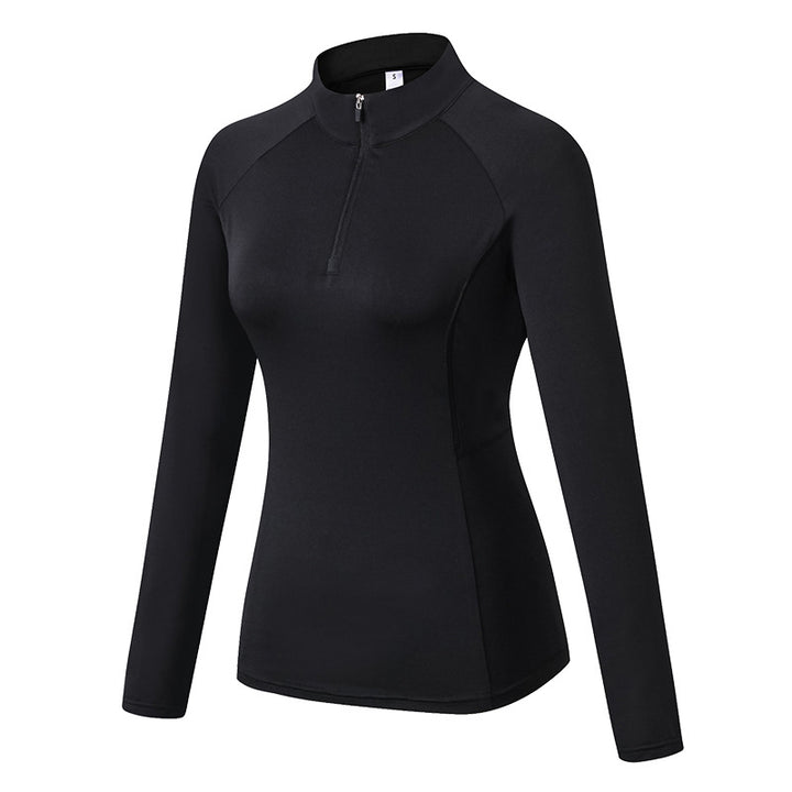 Dame Funktionslongsleeve med halvdelen lynlås og ergonomisk snit Stilla