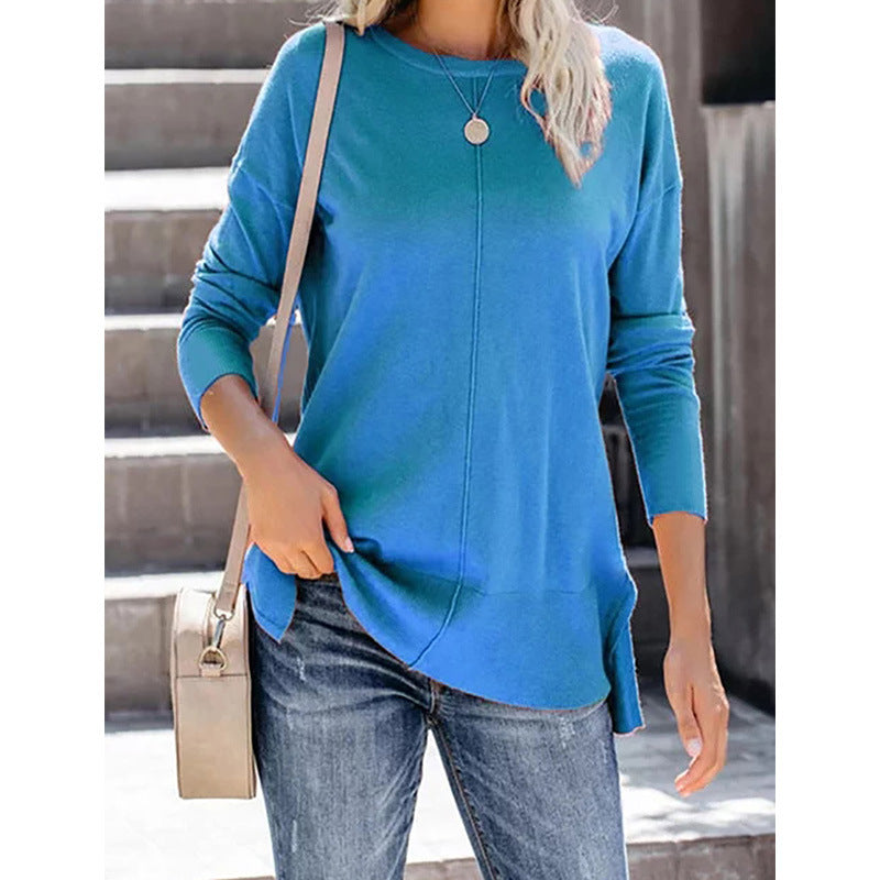 Dame moderigtigt longsleeve med sideslids Stilla