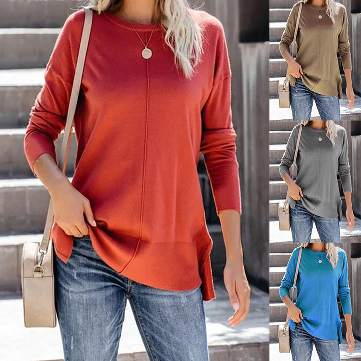 Dame moderigtigt longsleeve med sideslids Stilla