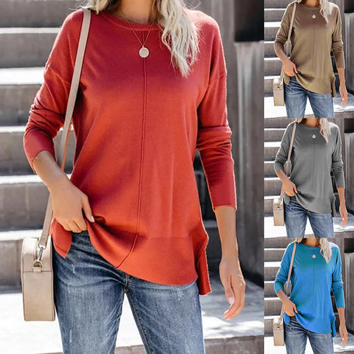 Dame moderigtigt longsleeve med sideslids Stilla
