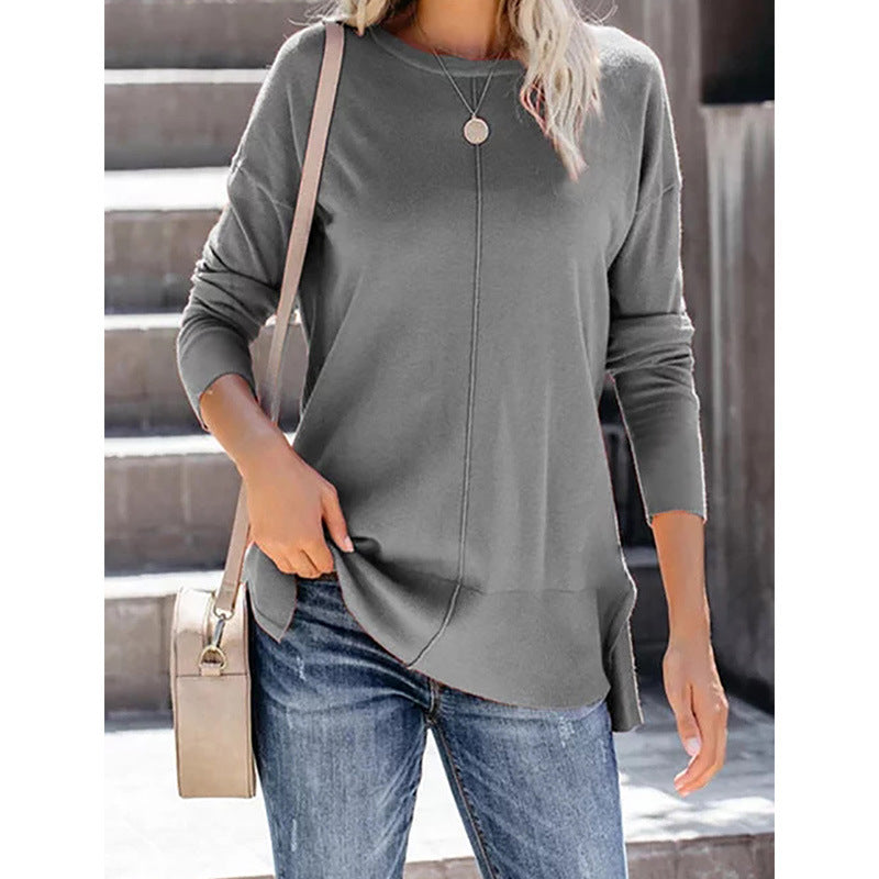 Dame moderigtigt longsleeve med sideslids Stilla