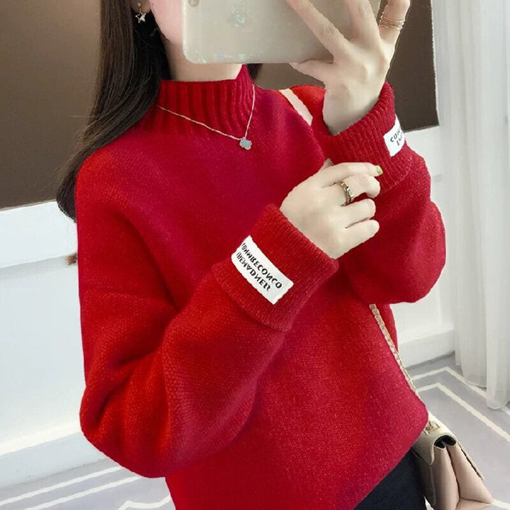 Damer fashionabel sweater med høj krave og tekstureret design Stilla