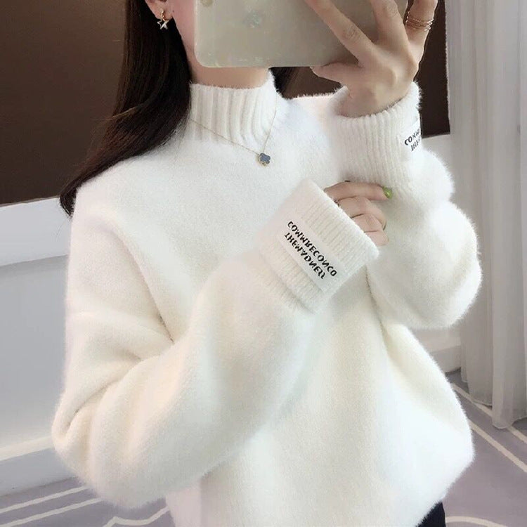 Kvinder Cozy Turtleneck Sweater med Takket Strikmønster Stilla