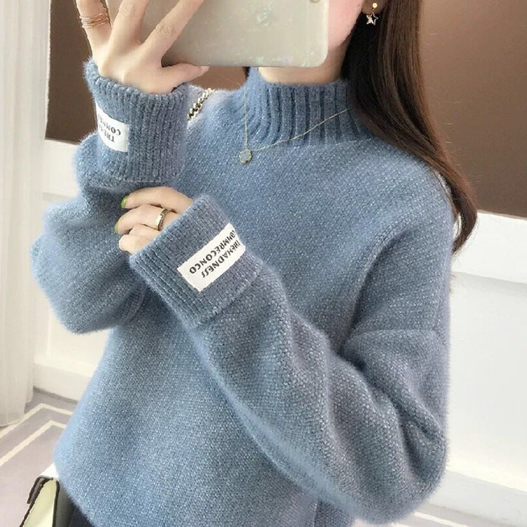 Damer fashionabel sweater med høj krave og tekstureret design Stilla