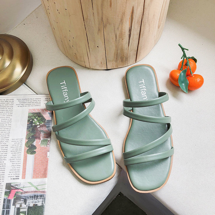Dame Riemchen-sandaler med komfortabel sål og elegant kryds-design Stilla