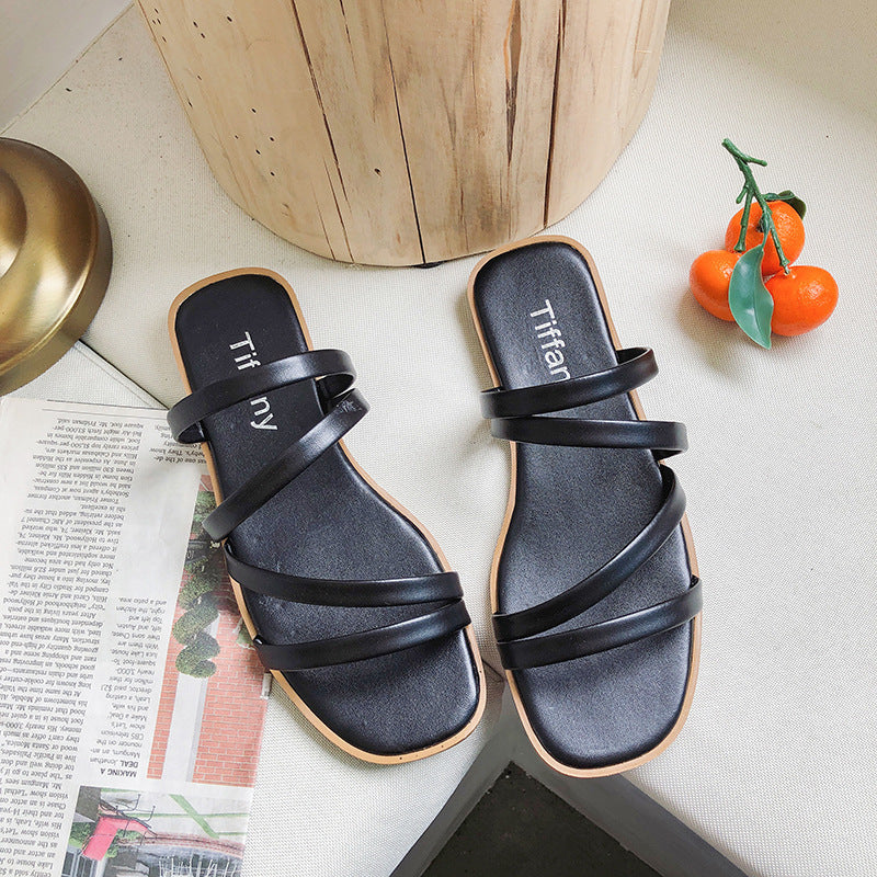 Dame Riemchen-sandaler med komfortabel sål og elegant kryds-design Stilla