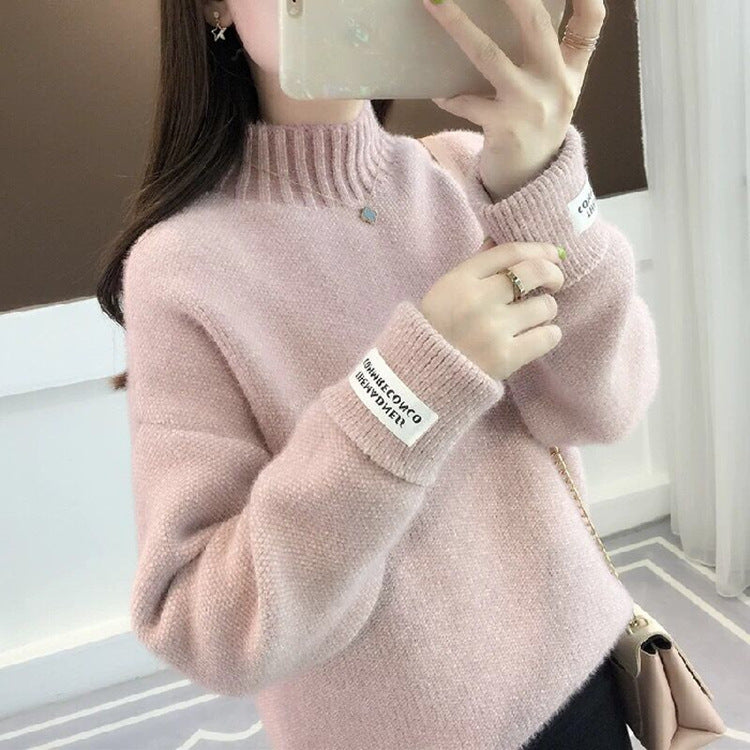 Damer fashionabel sweater med høj krave og tekstureret design Stilla