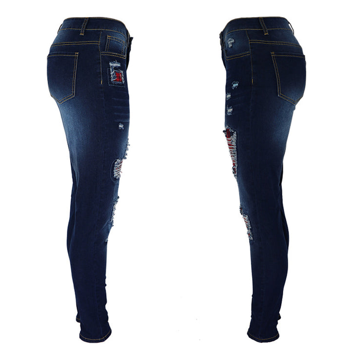 Dame Ripped Skinny Jeans med høj talje og trendy vaskninger Stilla
