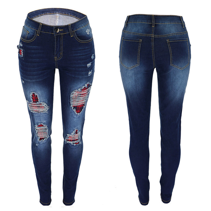 Dame Ripped Skinny Jeans med høj talje og trendy vaskninger Stilla