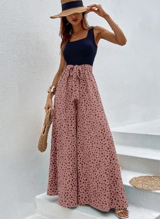 Stilla | Overall med Bred Ben og Polka Dot Print