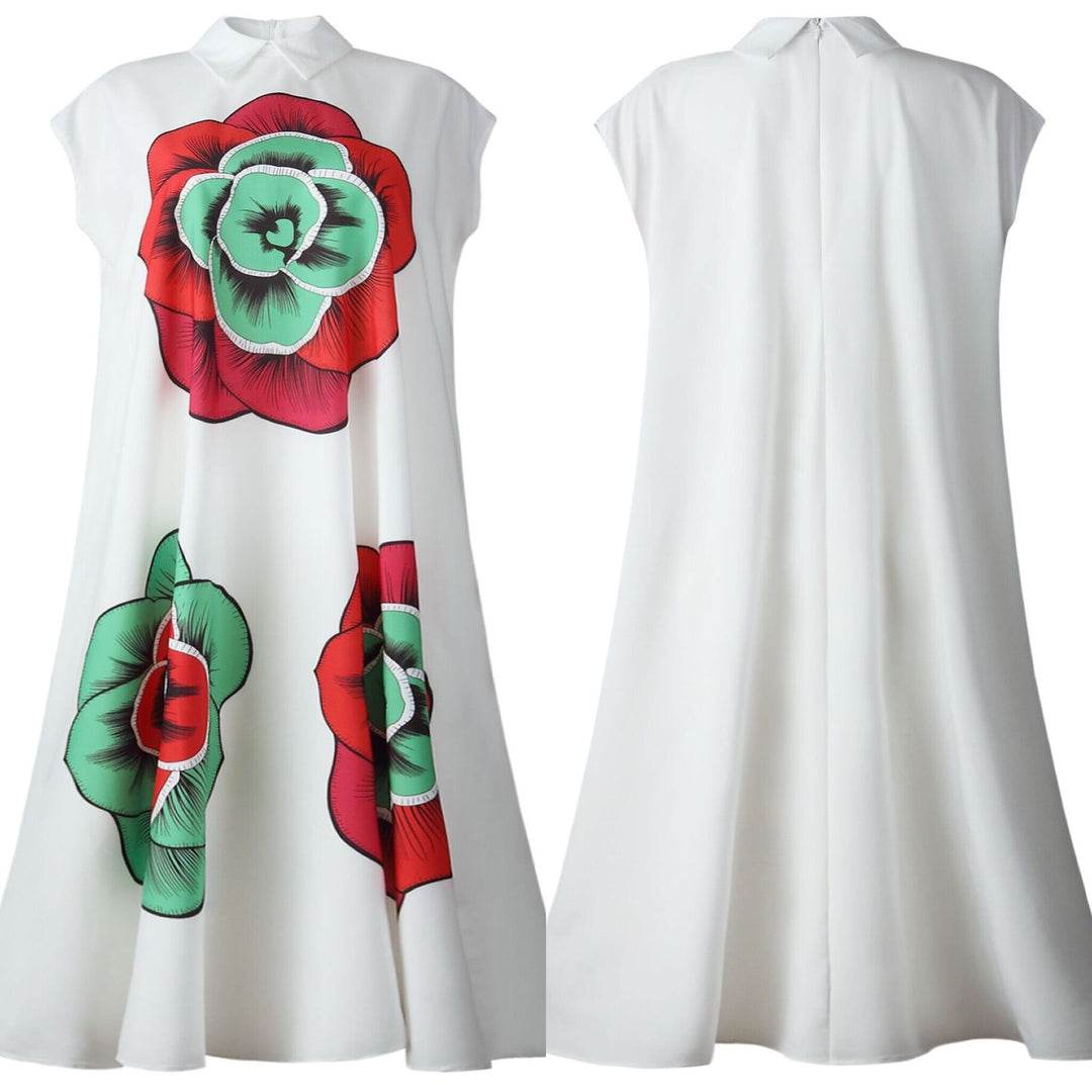 Dame sommerkjole med floralt design og afslappet snit Stilla