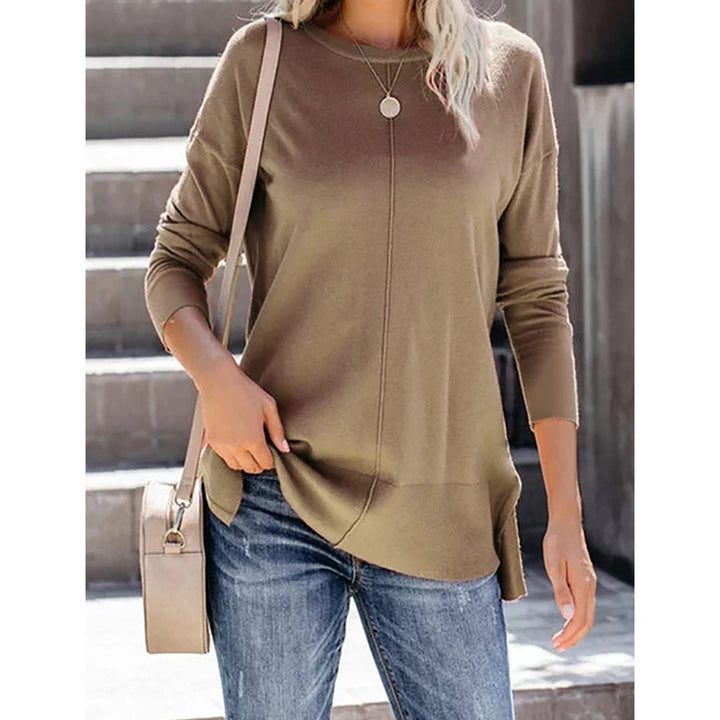 Dame moderigtigt longsleeve med sideslids Stilla