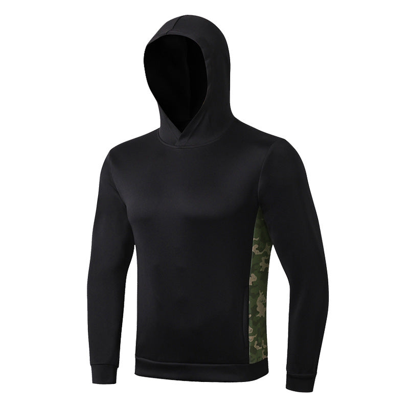 Herrer Sport hoodie med innovativ camouflage sideindsats og åndbare egenskaber Stilla