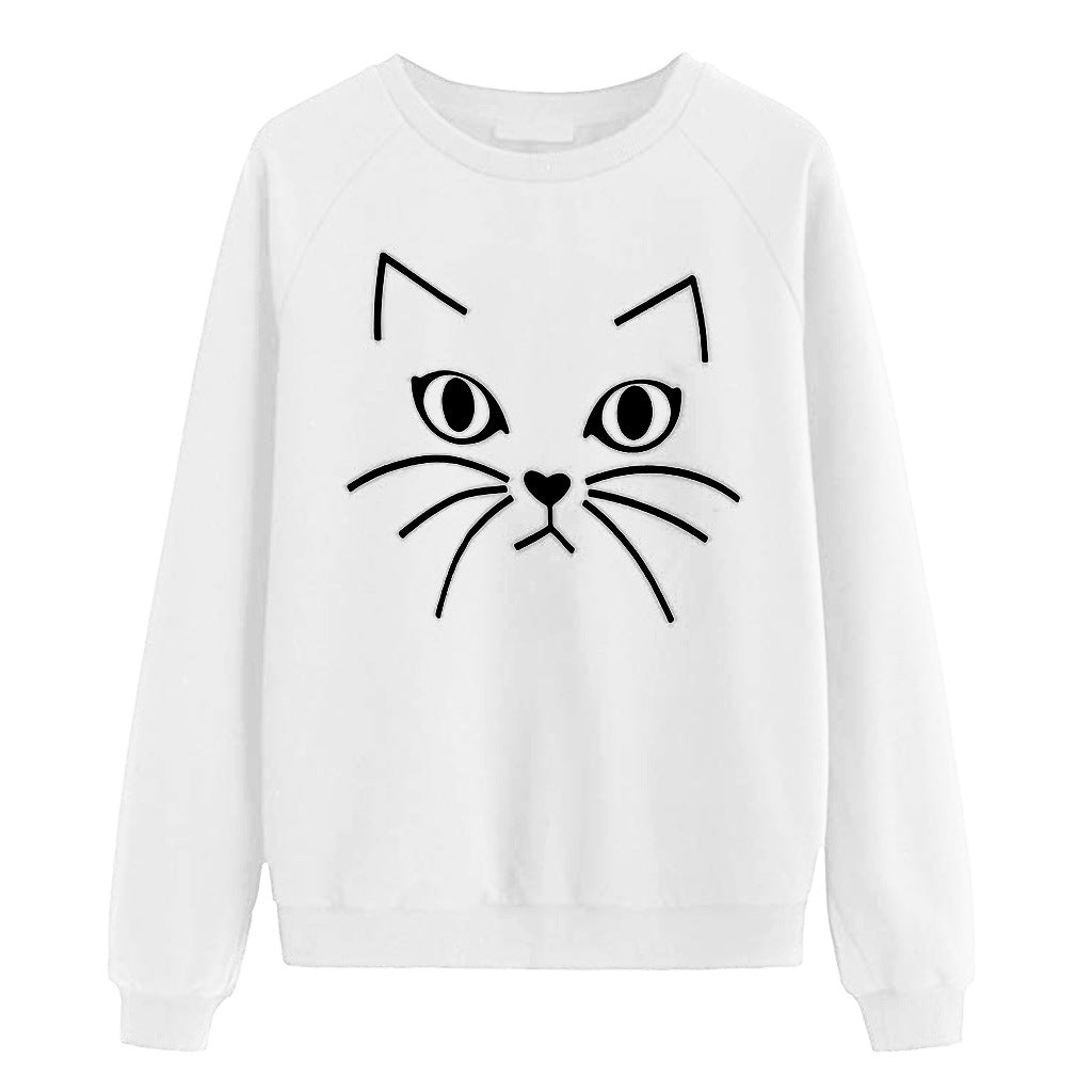 Kvinders sweatshirt med kattemotiv Stilla