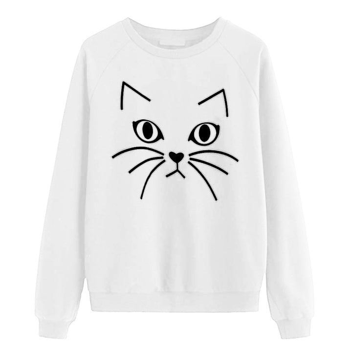 Kvinders sweatshirt med kattemotiv Stilla